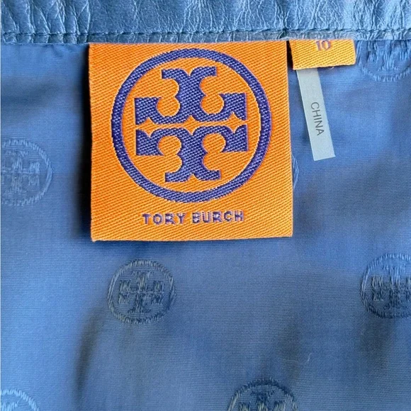 Tory Burch Blue Leather Skirt - Picture 3 of 7